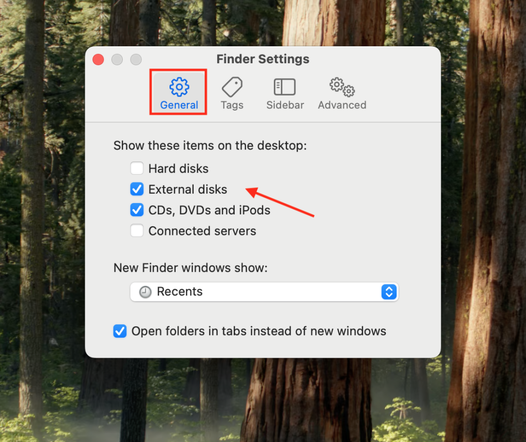 Settings > General 
