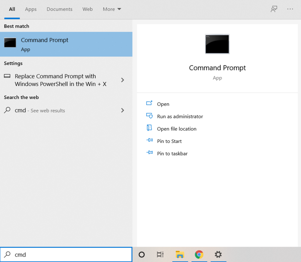 search CMD on Command Prompt