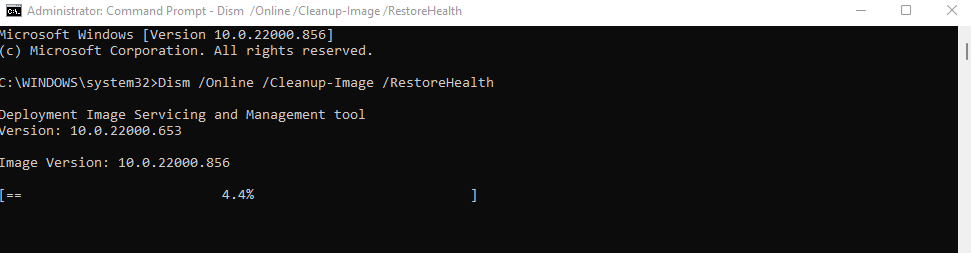 start with a DISM command