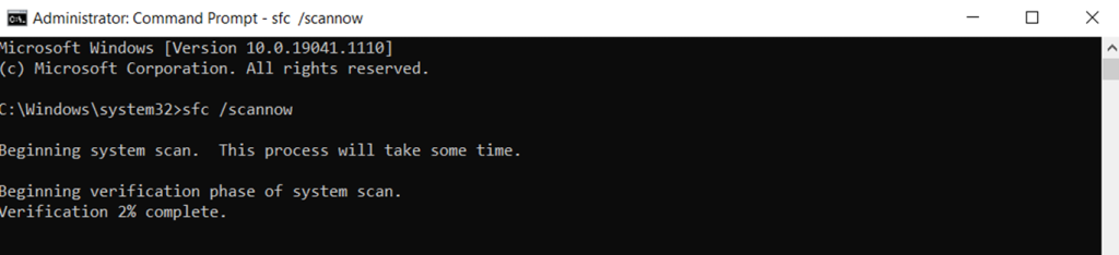 start an SFC scan