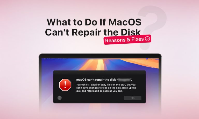 macOS Can’t Repair the Disk
