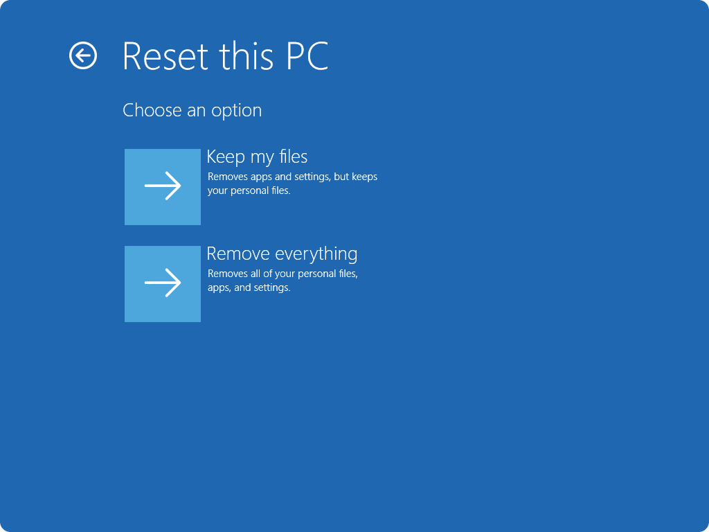 select Reset this PC
