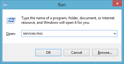 Use this command services.msc,