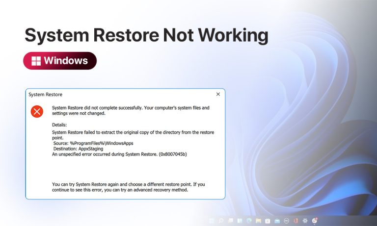 System Restore Not Working on Windows