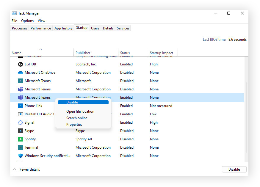 click Open Task Manager