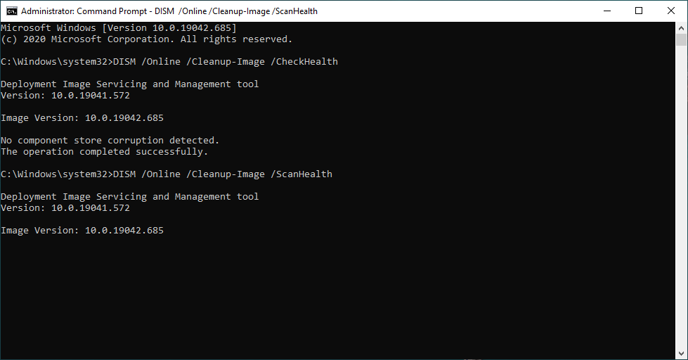 restore complete successfully 