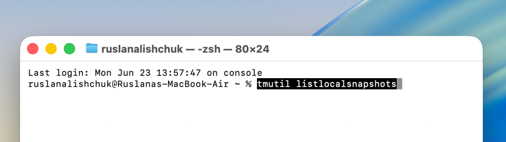 Spotlight Search > Terminal