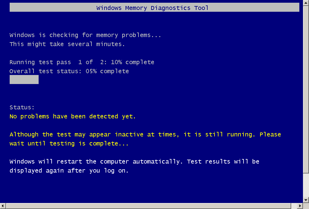 Windows includes a memory diagnostic tool