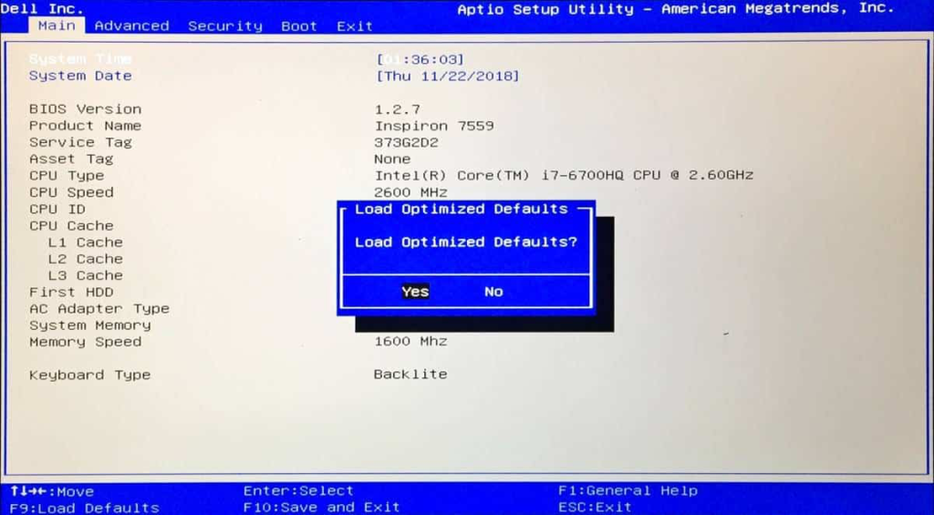 reboot into BIOS setup