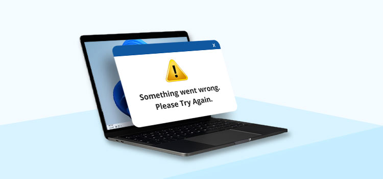 Error Something went wrong please try Again