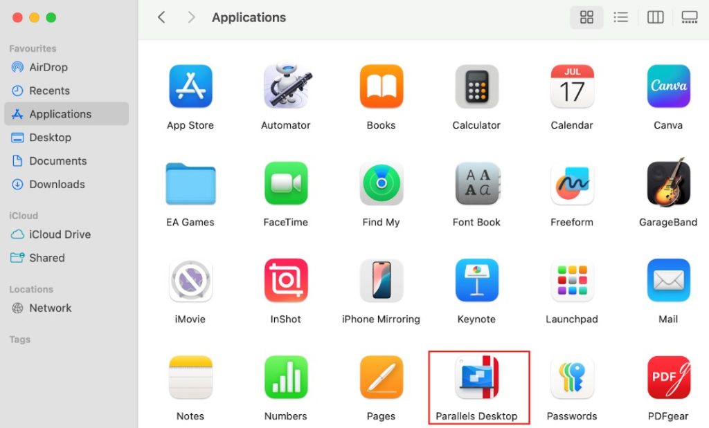 Go to Applications