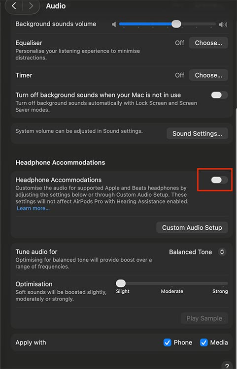 Activate Hearing Accommodations
