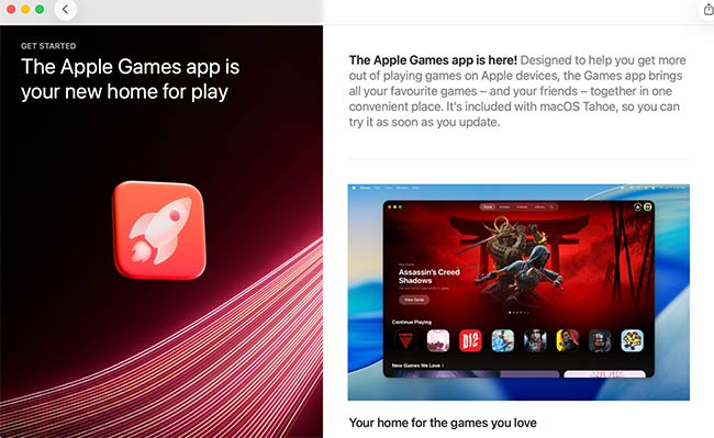 Getting started the Apple Games App