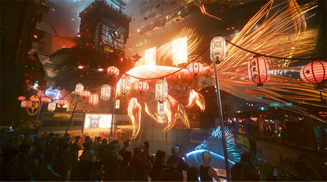 The graphics of Cyberpunk 2077 on Mac