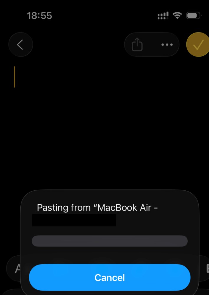 Copy and paste between Mac and iPhone