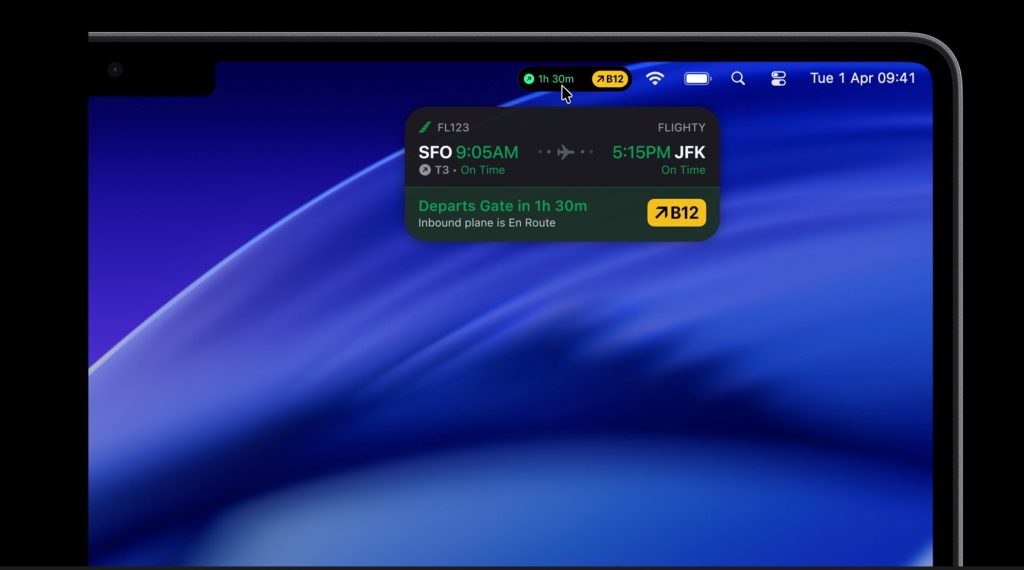 Live activities interface