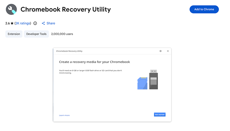 Install the Chromebook Recovery Utility